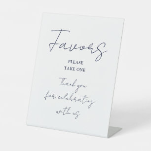 Signe De Table Marine Bleu Minimaliste Élégant Script Faveurs