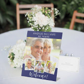 Signe De Table Marine bleu photo collage anniversaire fête bienve