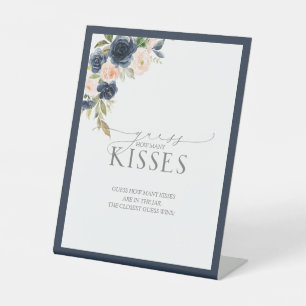 Signe De Table Marine Bleu rose floral combien de baisers