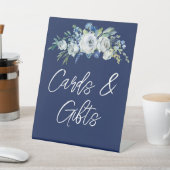 Signe De Table Marine Blue Floral - Carte de mariage d'hiver Tabl (In SItu)