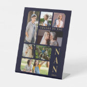 Signe De Table Marine Blue & Gold Classic 7 Multi Photos Collage (Recto)