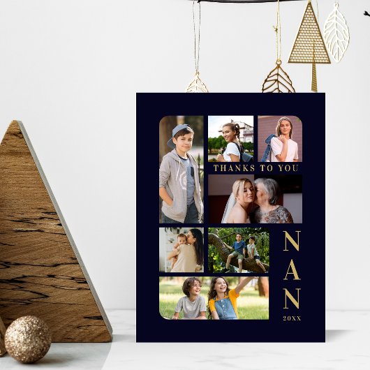 Signe De Table Marine Blue & Gold Classic 7 Multi Photos Collage
