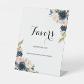 Signe De Table Marine Blush rose Fleur Faveur florale (Recto)