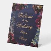 Signe De Table Marine Bordeaux Bienvenue À Notre Mariage (Recto)