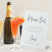 Signe De Table Marine | Moderne Script manuscrit Mimosa Bar