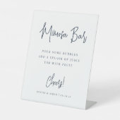 Signe De Table Marine | Moderne Script manuscrit Mimosa Bar (Recto)