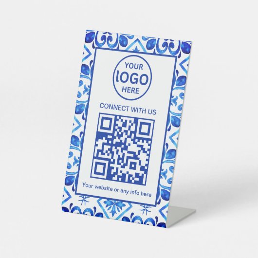 Signe De Table Marocain Carrelage Motif Logo d'entreprise et code (Recto)