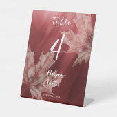 Signe De Table maroon feuille mariage de automne (Recto)