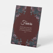 Signe De Table Maroon foncé Mauve Gothique Mariage élégant (Recto)