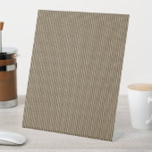 Signe De Table marron, rectangle, bois, beige, gris, or, police, (In SItu)