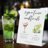 Signe De Table Martini Mojito Signature Cocktails Menu Mariage