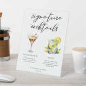 Signe De Table Martini Mojito Signature Cocktails Menu Mariage (In SItu)