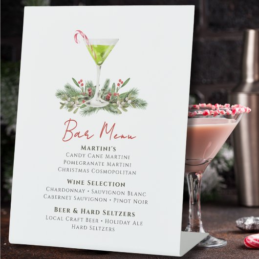 Signe De Table Martinis and Mistletoe Holiday Party Bar Menu