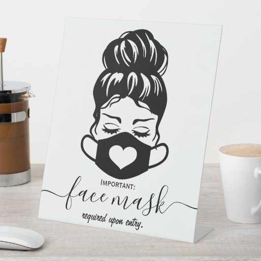 Signe De Table Masque de visage requis Sécurité commerciale Dista (In SItu)