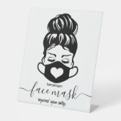 Signe De Table Masque de visage requis Sécurité commerciale Dista (Recto)