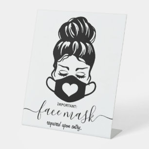 Signe De Table Masque de visage requis Sécurité commerciale Dista