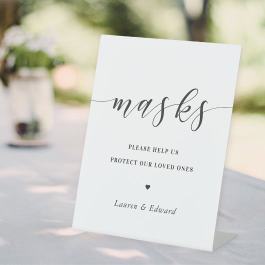 Signe De Table Masque facial de Fête des mariées Mariage moderne