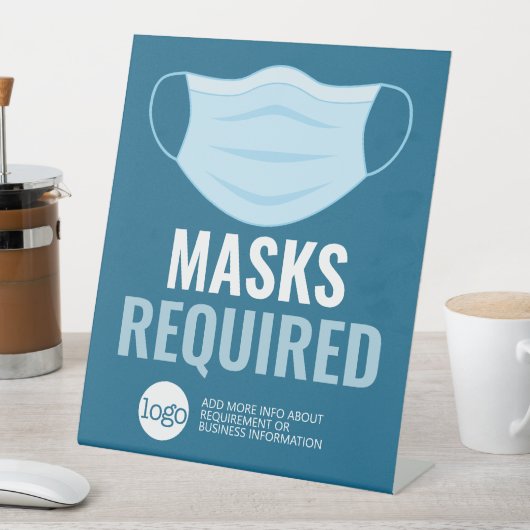 Signe De Table Masque requis avec dessin et texte supplémentaire (In SItu)