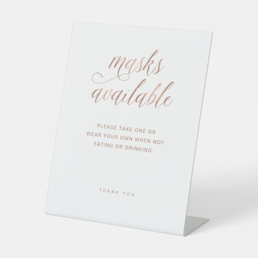 Signe De Table Masques disponibles | Mariage rose de typographie  (Recto)