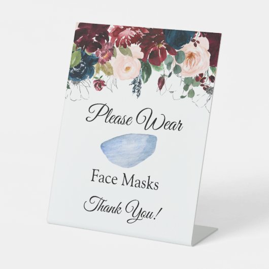 Signe De Table Masques visage pour les affaires florales (Recto)