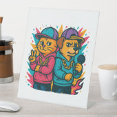 Signe De Table Matins de chat cool - Café, Tons et Attitude (In SItu)