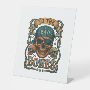 Signe De Table Mauvais crâne de pirate bandana corde os croisés