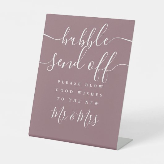 Signe De Table Mauve Bubble Send Off Chic Script (Recto)