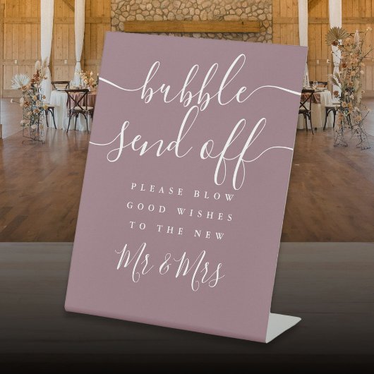 Signe De Table Mauve Bubble Send Off Chic Script