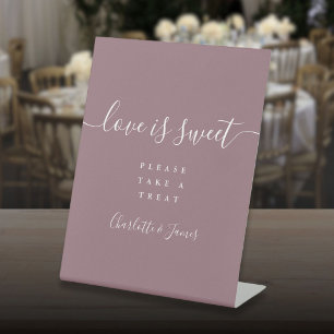 Signe De Table Mauve Signature Script Love Is Sweet Favour