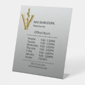 Signe De Table Médecine vétérinaire Or V Asclepius Heures d'ouver (Recto)