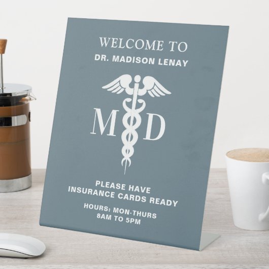Signe De Table Médecins personnalisés Heures de bureau Nom person (In SItu)