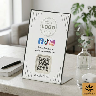 Signe De Table Médias Sociaux Modernes Instagram Facebook Code
