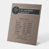 Signe De Table Médicale Classy Noble Asclepius Rod Heures d'ouver (Recto)