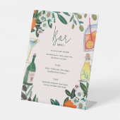 Signe De Table Mediterranean Orange Botanical Wedding Bar Menu (Recto)