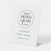 Signe De Table MEGHAN Monogramme noir blanc moderne mariage perso (Recto)