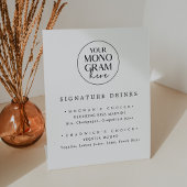 Signe De Table MEGHAN Monogramme Signature Mariage minimale Boiss