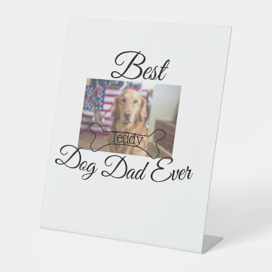 Signe De Table Meilleur chien papa jamais ajouter nom de l'animal (Recto)