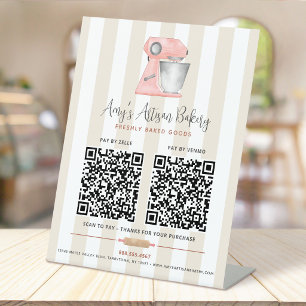 Signe De Table Mélangeur de boulangerie pêche 2 code QR rayure be