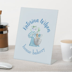 Signe De Table Mélangeur Fleur Bleue Petite Boulangerie Logo Marq