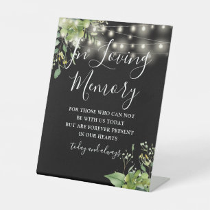 Signe De Table Mémoire d'amour Black Greenery String Mariage