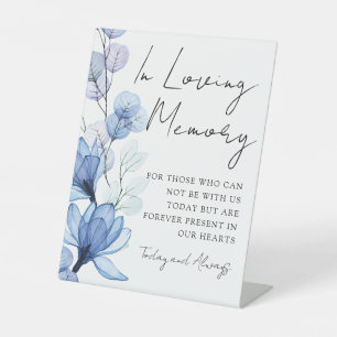 Signe De Table Mémoire d'amour Dusty Blue Floral Mariage