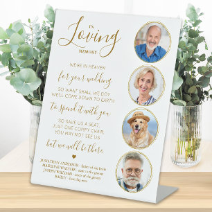 Signe De Table Mémoire d'amour Elegant Gold Photo Mariage Memoria