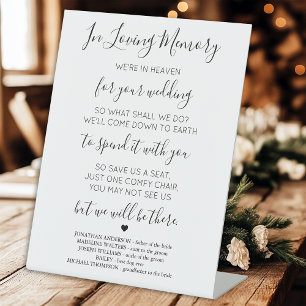 Signe De Table Mémoire de l'amour Heaven Poem Mariage Memorial