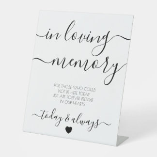 Signe De Table Mémorial blanc personnalisé