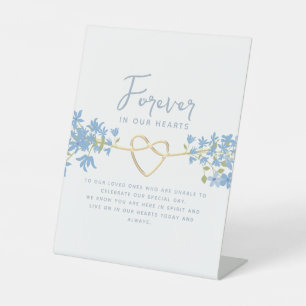 Signe De Table Mémorial de mariage bleu poussiéreux