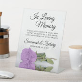 Signe De Table Mémorial du Mariage de mémoire d'amour Rose violet (In SItu)