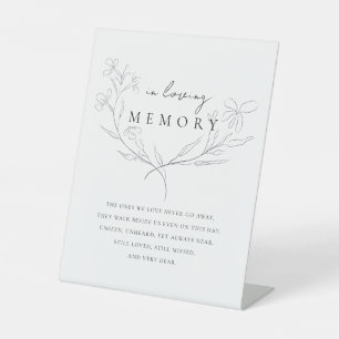 Signe De Table Mémorial floral Mariage minimal en mémoire d'amour