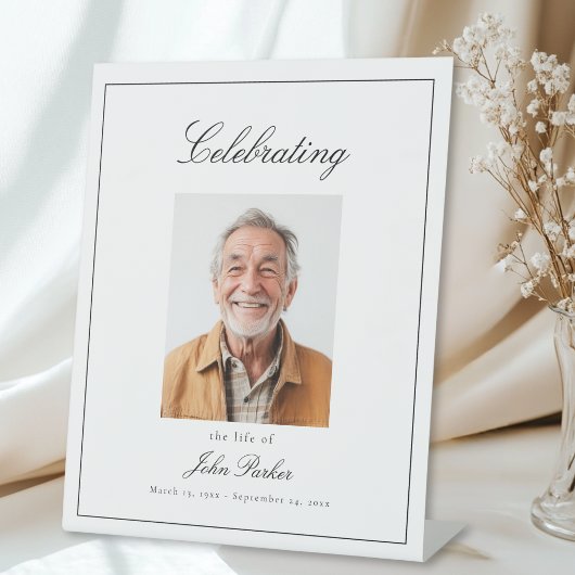 Signe De Table Mémorial funéraire "Célébration de la vie de" avec