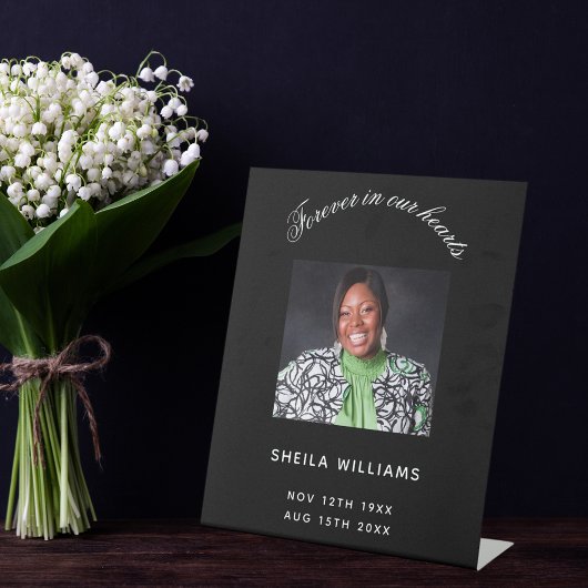 Signe De Table Mémorial funéraire photo en noir blanc