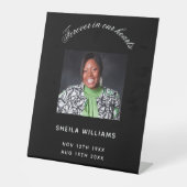 Signe De Table Mémorial funéraire photo en noir blanc (Recto)